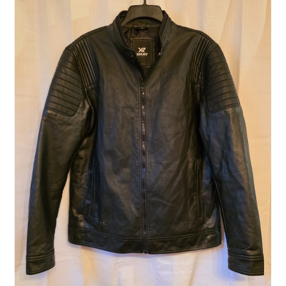 XRay Jeans Faux Leather Racing Jacket Mens Size Large